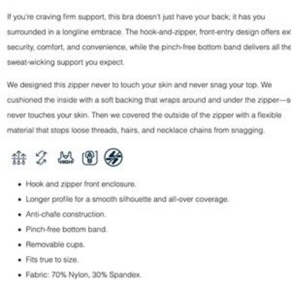 ZYIA Black Sports Bra Front Zipper Access brand new - Picture 5 of 13